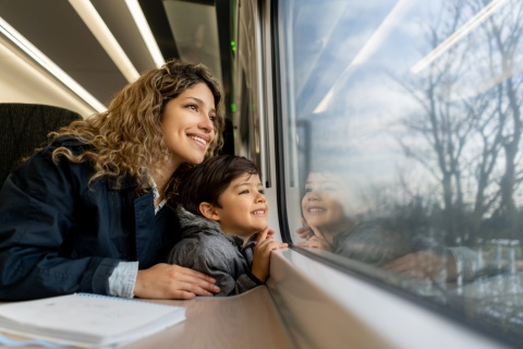voyage en train en famille